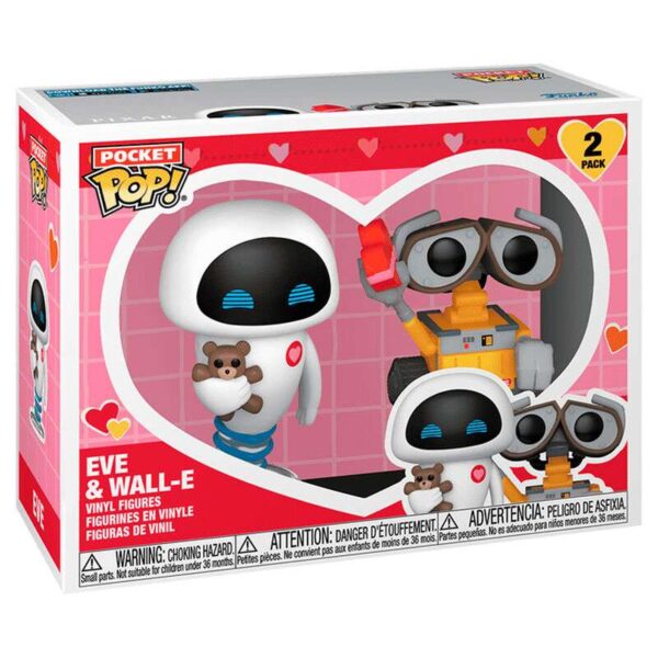 Funko Blister 2 figuras Pocket Pop Wall-E & Eve Valentine